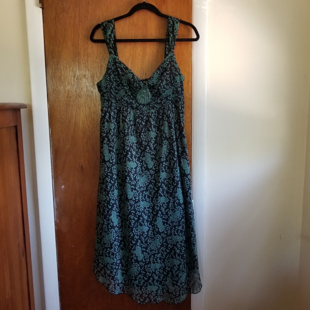 H&M Green and Black beaded occasion dress